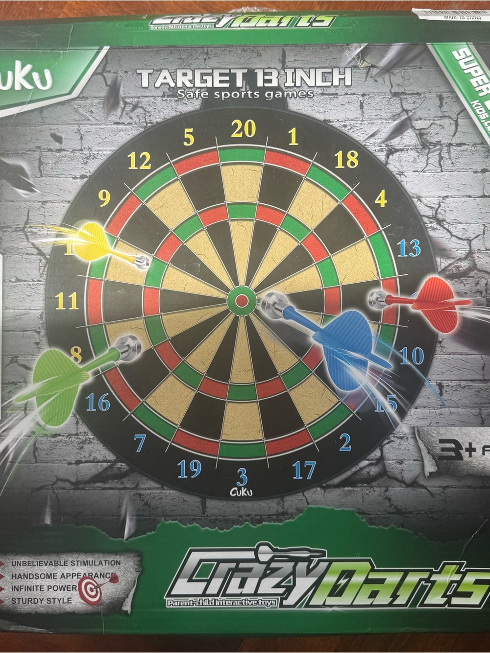 Crazy Darts Magnetic Dartboard Game - 13inch